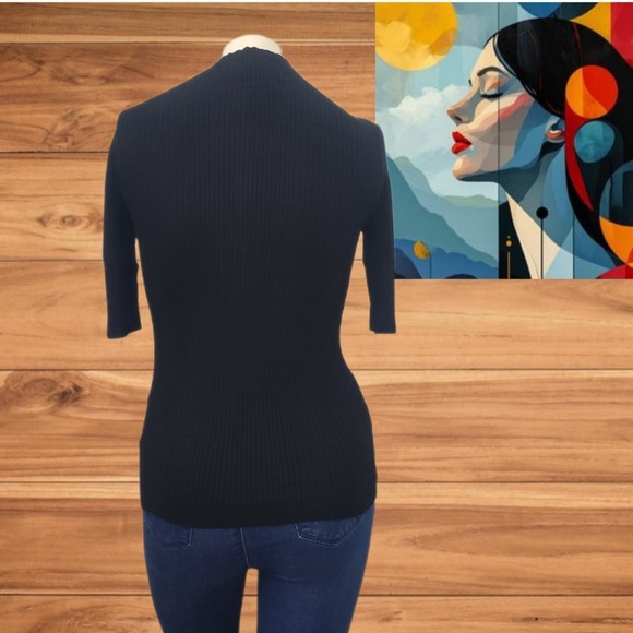 International Concept Women's‎ Top Size S Black Stretch - Picture 2 of 8